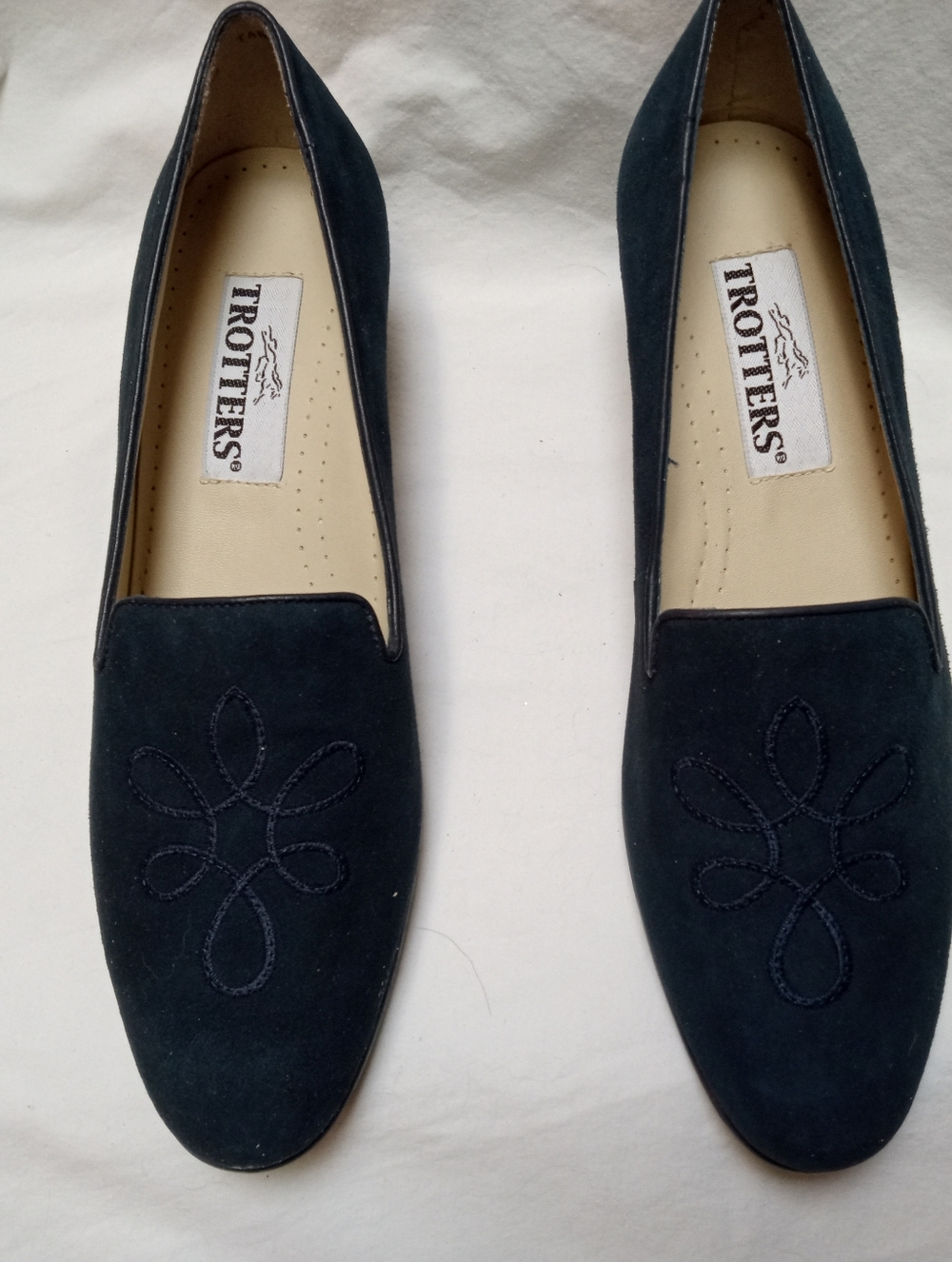 Trotters Navy Suede Slip-On Loafers